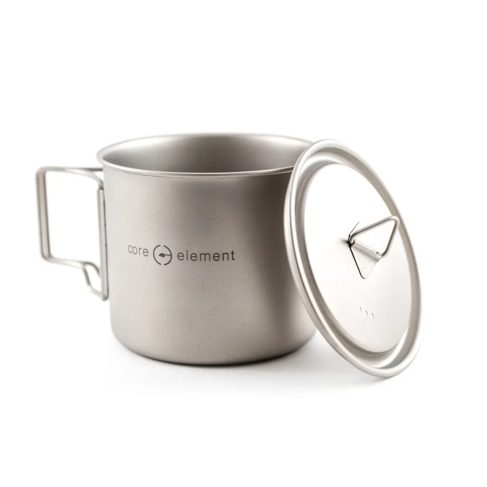 100% Titanium Cookware Set of 2 Mug 18oz 550ml Cup Mug Ultralight with Pouch